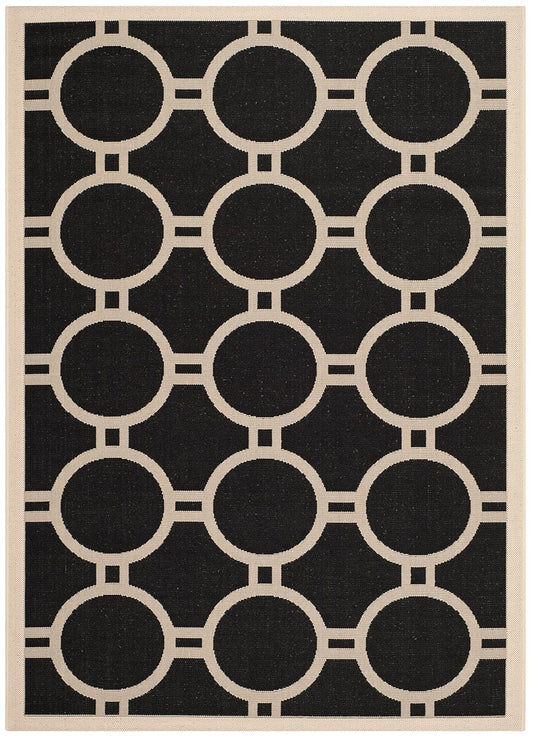 Safavieh Courtyard Cy6924-266 Black / Beige Geometric Area Rug