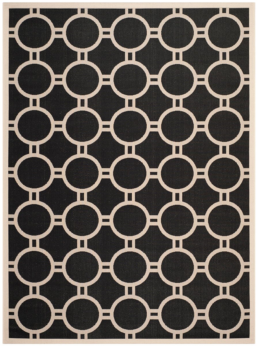 Safavieh Courtyard Cy6924-266 Black / Beige Geometric Area Rug