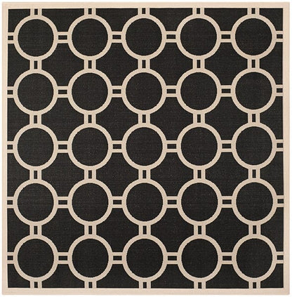 Safavieh Courtyard Cy6924-266 Black / Beige Geometric Area Rug