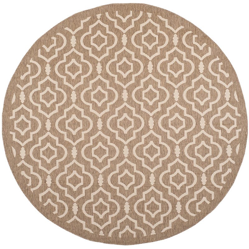 Safavieh Courtyard Cy6926-242 Brown / Bone Geometric Area Rug