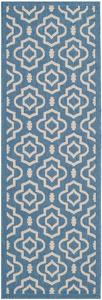 Safavieh Courtyard Cy6926-243 Blue / Beige Geometric Area Rug