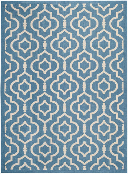 Safavieh Courtyard Cy6926-243 Blue / Beige Geometric Area Rug