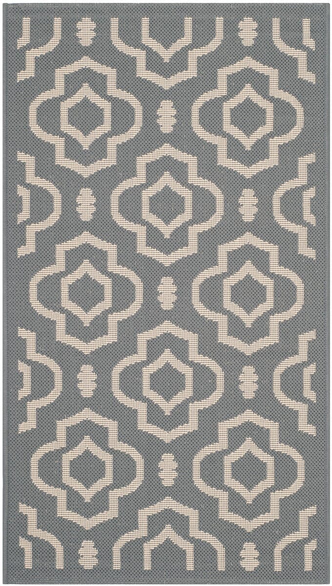 Safavieh Courtyard Cy6926-246 Anthracite / Beige Geometric Area Rug