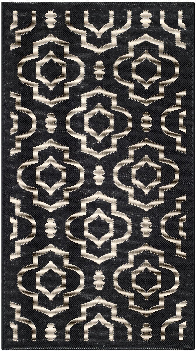 Safavieh Courtyard Cy6926-266 Black / Beige Geometric Area Rug