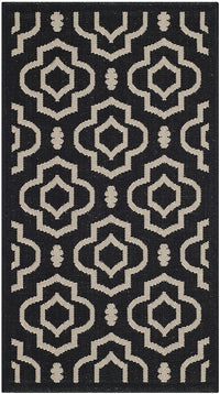 Safavieh Courtyard Cy6926-266 Black / Beige Geometric Area Rug