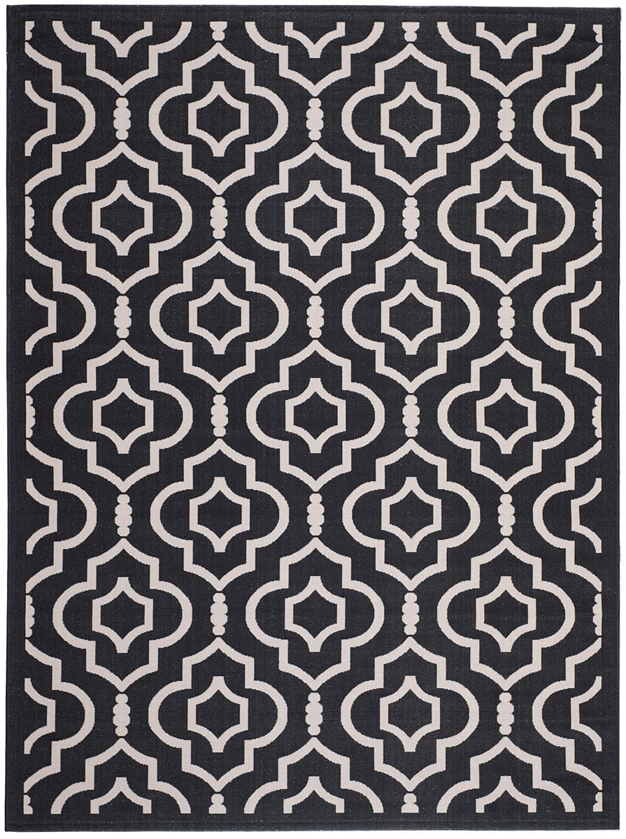 Safavieh Courtyard Cy6926-266 Black / Beige Geometric Area Rug