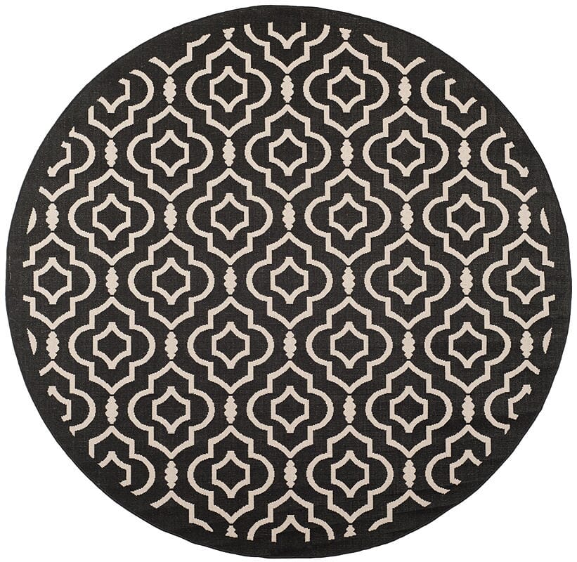 Safavieh Courtyard Cy6926-266 Black / Beige Geometric Area Rug