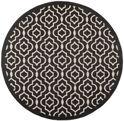 Safavieh Courtyard Cy6926-266 Black / Beige Geometric Area Rug