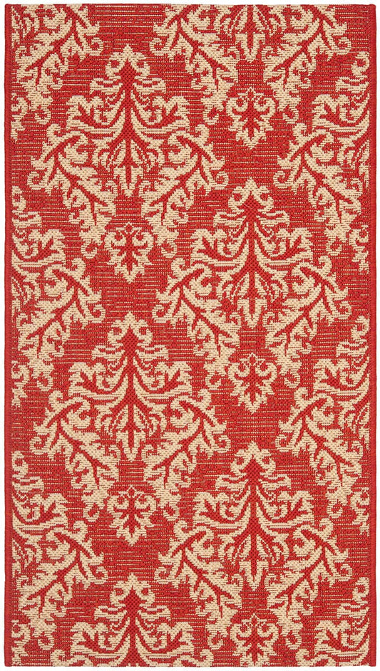 Safavieh Courtyard Cy6930-28 Red / Creme Damask Area Rug