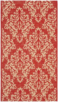 Safavieh Courtyard Cy6930-28 Red / Creme Damask Area Rug