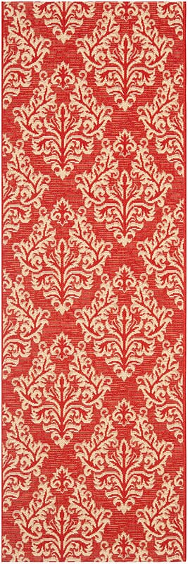 Safavieh Courtyard Cy6930-28 Red / Creme Damask Area Rug