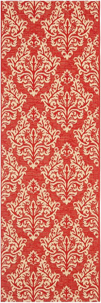 Safavieh Courtyard Cy6930-28 Red / Creme Damask Area Rug