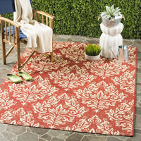 Safavieh Courtyard Cy6930-28 Red / Creme Damask Area Rug