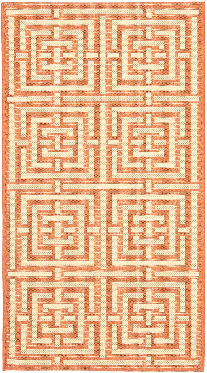 Safavieh Courtyard Cy6937-21 Terracotta / Cream Geometric Area Rug