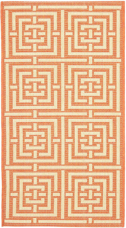 Safavieh Courtyard Cy6937-21 Terracotta / Cream Geometric Area Rug