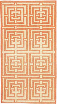 Safavieh Courtyard Cy6937-21 Terracotta / Cream Geometric Area Rug