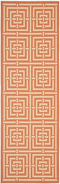 Safavieh Courtyard Cy6937-21 Terracotta / Cream Geometric Area Rug