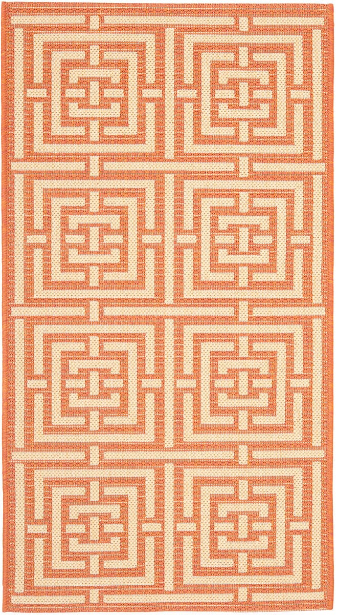 Safavieh Courtyard Cy6937-21 Terracotta / Cream Geometric Area Rug