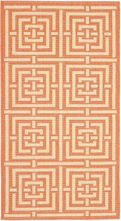 Safavieh Courtyard Cy6937-21 Terracotta / Cream Geometric Area Rug