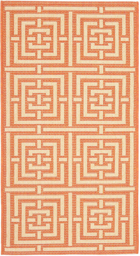 Safavieh Courtyard Cy6937-21 Terracotta / Cream Geometric Area Rug