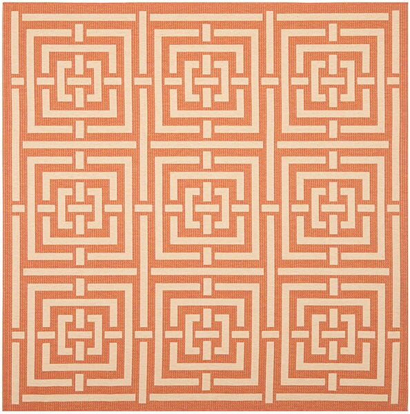 Safavieh Courtyard Cy6937-21 Terracotta / Cream Geometric Area Rug