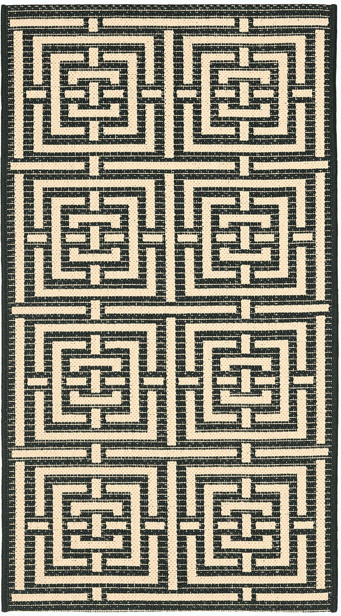 Safavieh Courtyard Cy6937-26 Black / Bone Geometric Area Rug