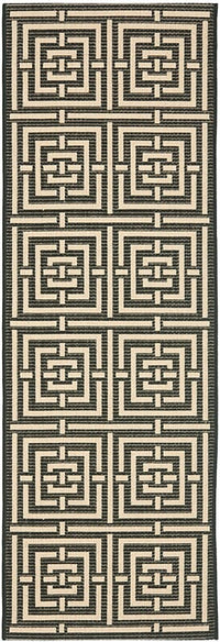 Safavieh Courtyard Cy6937-26 Black / Bone Geometric Area Rug