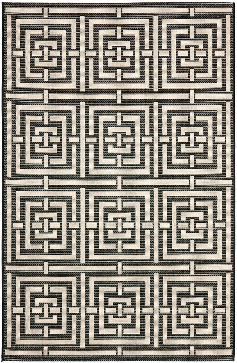 Safavieh Courtyard Cy6937-26 Black / Bone Geometric Area Rug