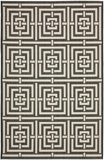 Safavieh Courtyard Cy6937-26 Black / Bone Geometric Area Rug