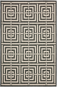 Safavieh Courtyard Cy6937-26 Black / Bone Geometric Area Rug