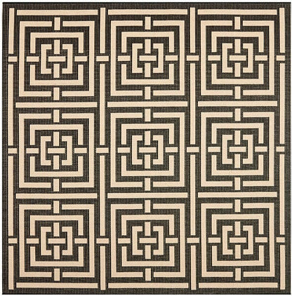 Safavieh Courtyard Cy6937-26 Black / Bone Geometric Area Rug