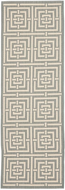 Safavieh Courtyard Cy6937-65 Grey / Cream Geometric Area Rug