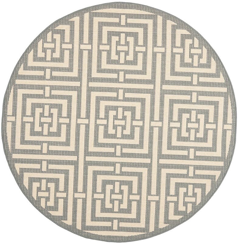 Safavieh Courtyard Cy6937-65 Grey / Cream Geometric Area Rug