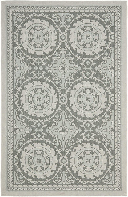 Safavieh Courtyard Cy7059-78A18 Light Grey / Anthracite Damask Area Rug