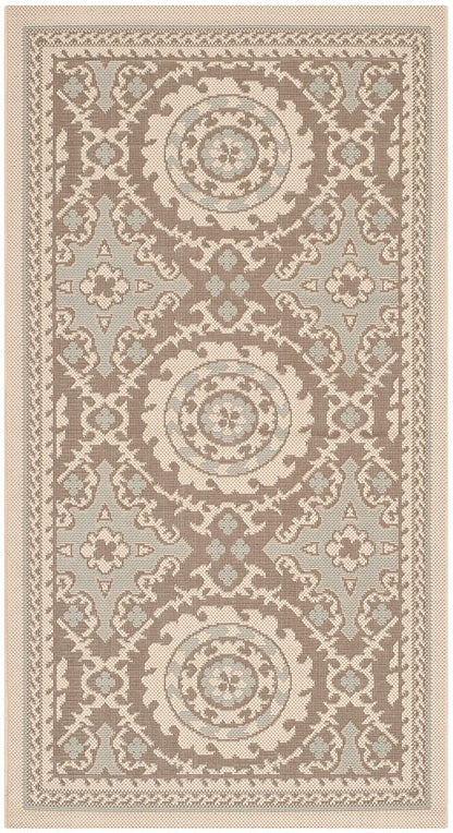 Safavieh Courtyard Cy7059-79A18 Beige / Dark Beig Damask Area Rug