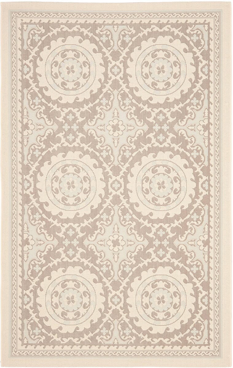 Safavieh Courtyard Cy7059-79A18 Beige / Dark Beig Damask Area Rug