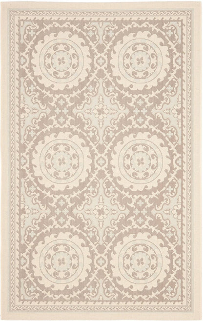 Safavieh Courtyard Cy7059-79A18 Beige / Dark Beig Damask Area Rug