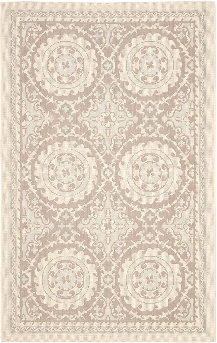 Safavieh Courtyard Cy7059-79A18 Beige / Dark Beig Damask Area Rug