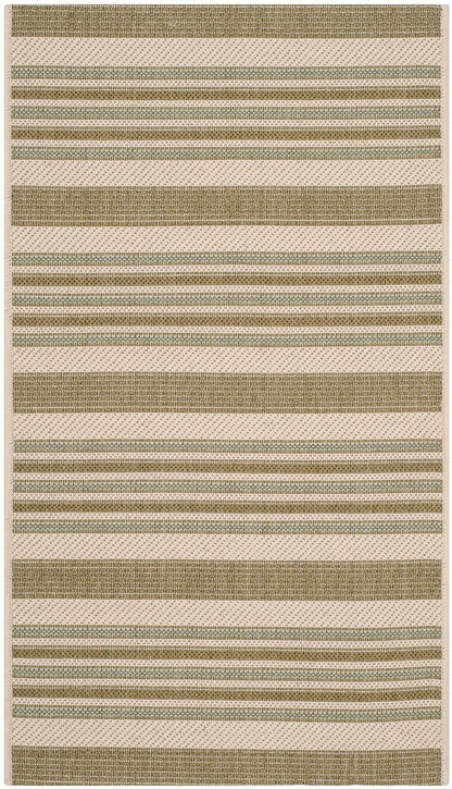 Safavieh Courtyard Cy7062-234A18 Beige / Green Striped Area Rug