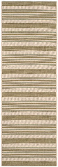 Safavieh Courtyard Cy7062-234A18 Beige / Green Striped Area Rug