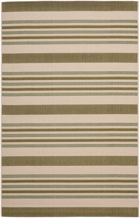 Safavieh Courtyard Cy7062-234A18 Beige / Green Striped Area Rug