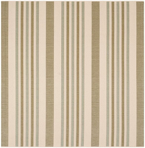 Safavieh Courtyard Cy7062-234A18 Beige / Green Striped Area Rug