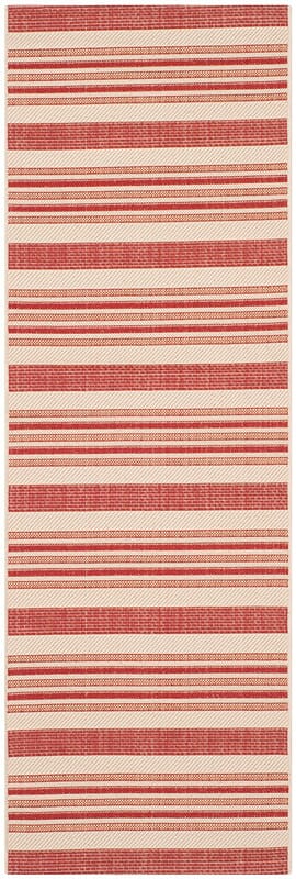 Safavieh Courtyard Cy7062-238A21 Beige / Red Striped Area Rug