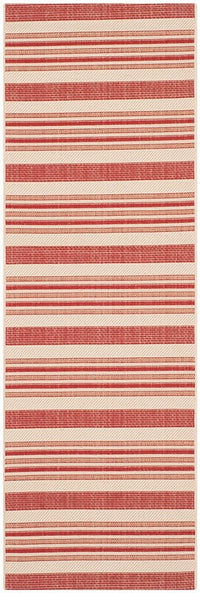 Safavieh Courtyard Cy7062-238A21 Beige / Red Striped Area Rug