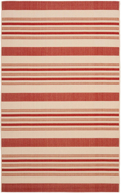 Safavieh Courtyard Cy7062-238A21 Beige / Red Striped Area Rug