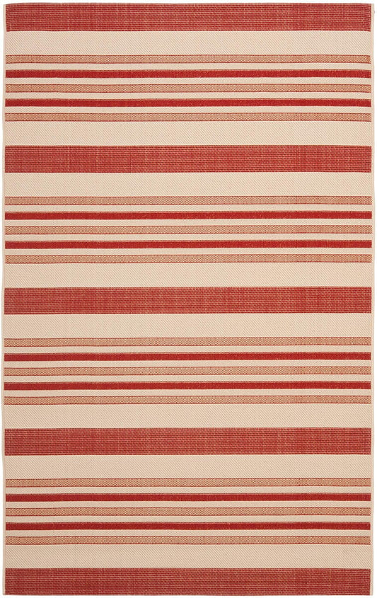 Safavieh Courtyard Cy7062-238A21 Beige / Red Striped Area Rug