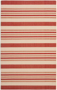 Safavieh Courtyard Cy7062-238A21 Beige / Red Striped Area Rug