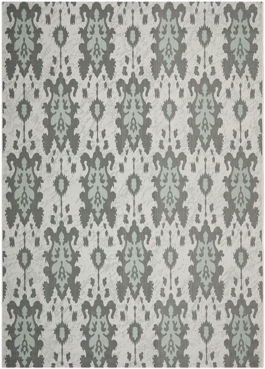 Safavieh Courtyard Cy7276-78A18 Ltgy Anthracite / Aqua Weft Damask Area Rug