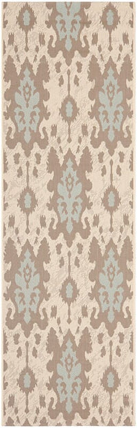 Safavieh Courtyard Cy7276-79A18 Beige Dk Beige / Aqua Weft Damask Area Rug