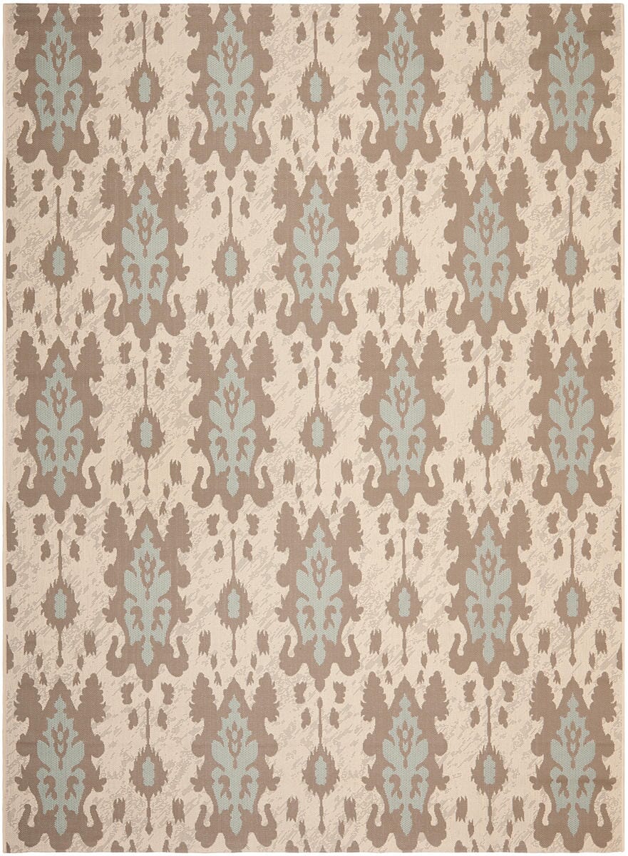 Safavieh Courtyard Cy7276-79A18 Beige Dk Beige / Aqua Weft Damask Area Rug